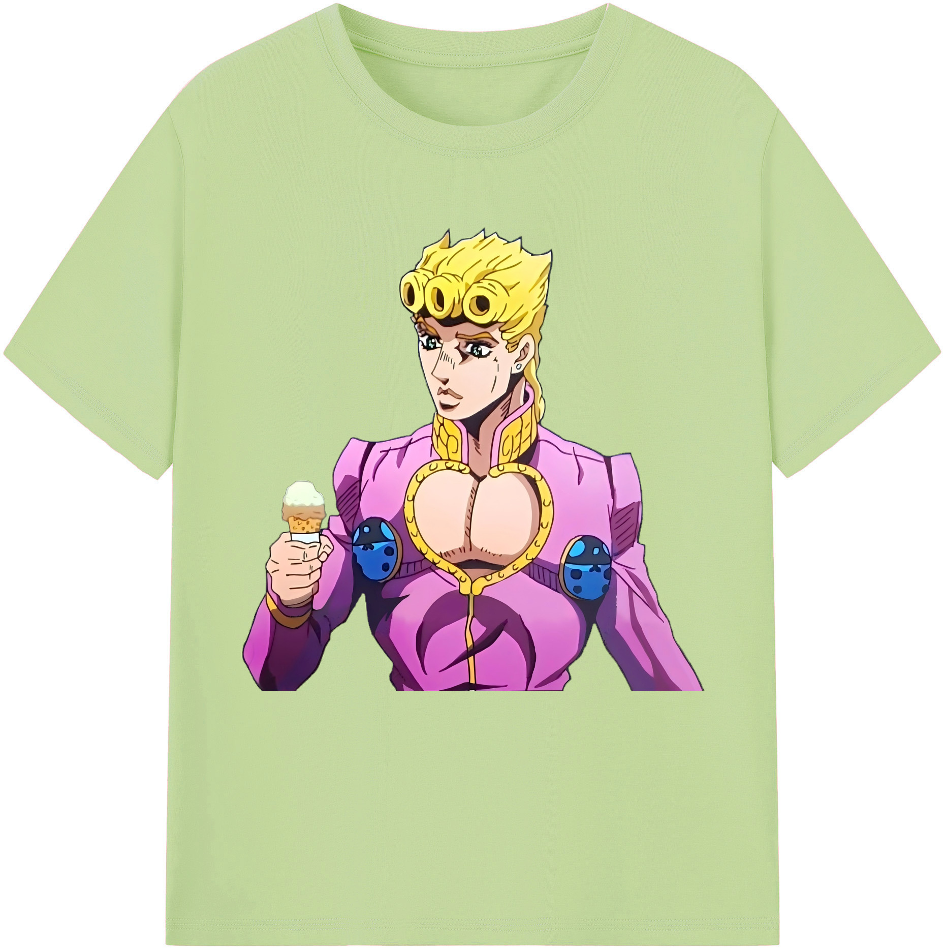 （画像用） ジョジョの奇妙な冒険 ジョルノ?ジョバァーナ JoJo's Bizarre Adventure Giorno Giovanna 綿100％半袖Tシャツ（フロントプリント）